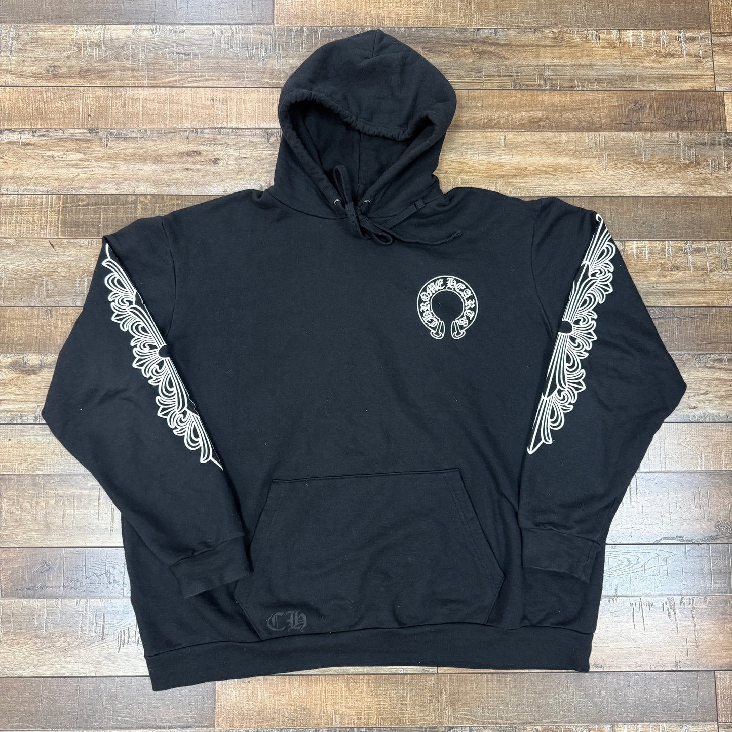Chrome Hearts Floral Horseshoe Black Hoodie