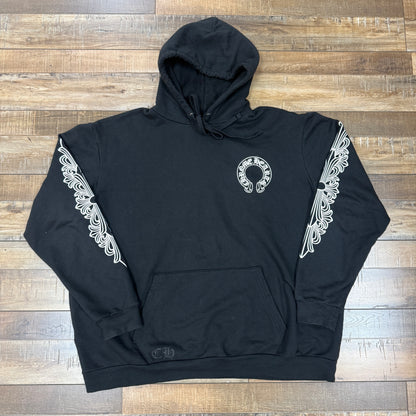 Chrome Hearts Floral Horseshoe Black Hoodie