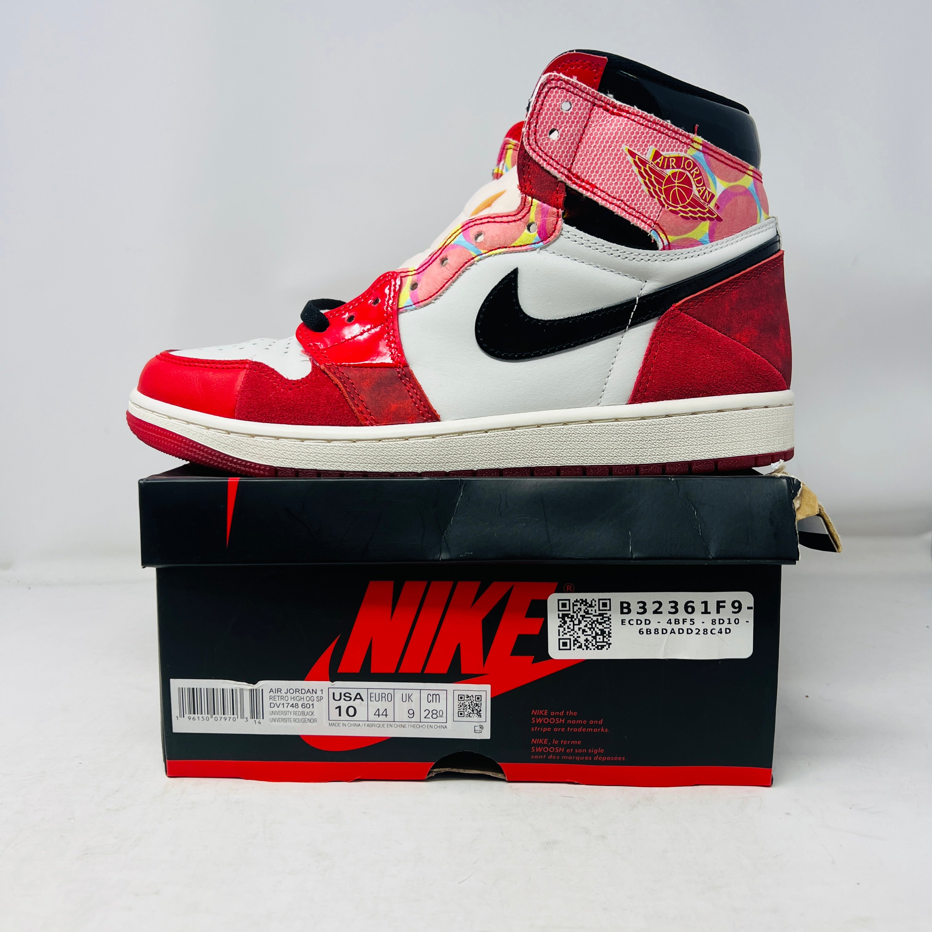 air jordan 1 spiderman special box