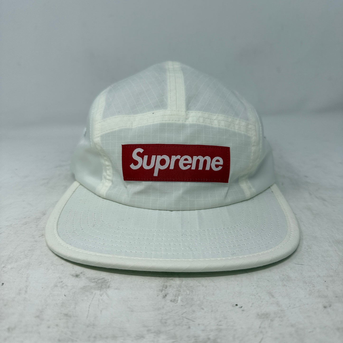 Supreme Waxed Ripstop Camp Cap White