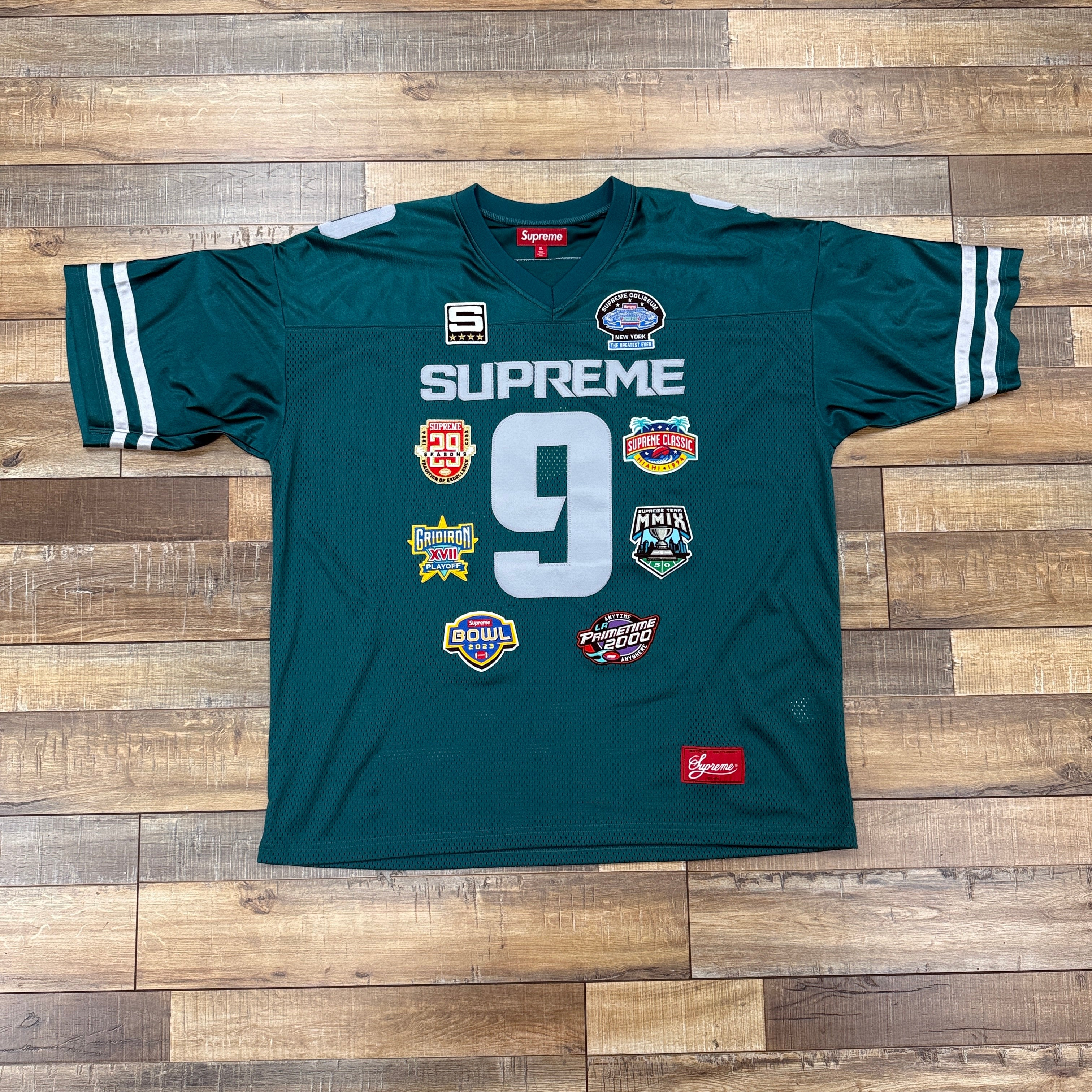 Supreme Championships Embroidered Football Jersey Dark Teal – Holy