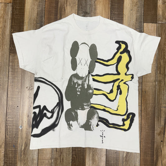 Travis Scott Cactus Jack + Kaws For Fragment Tee Aged Yellow