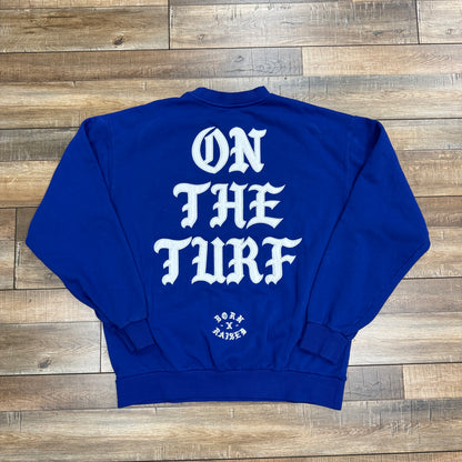 Born X Raised On The Turf Crewneck Royal Blue