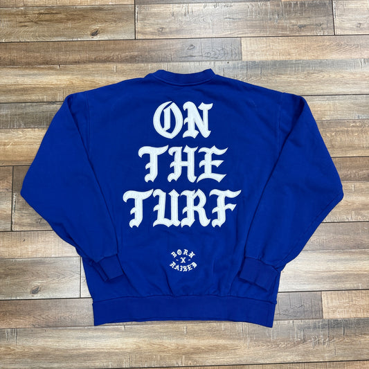 Born X Raised On The Turf Crewneck Royal Blue