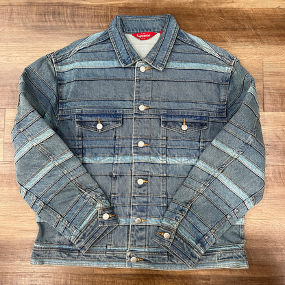Supreme Layered Denim Trucker Jacket Washed Blue