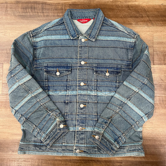 Supreme Layered Denim Trucker Jacket Washed Blue