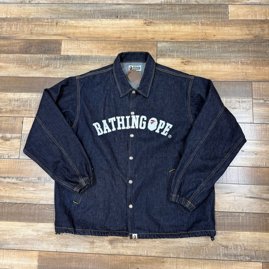 BAPE Bathing Ape Relaxed Fit Denim Coach Jacket 'Indigo'