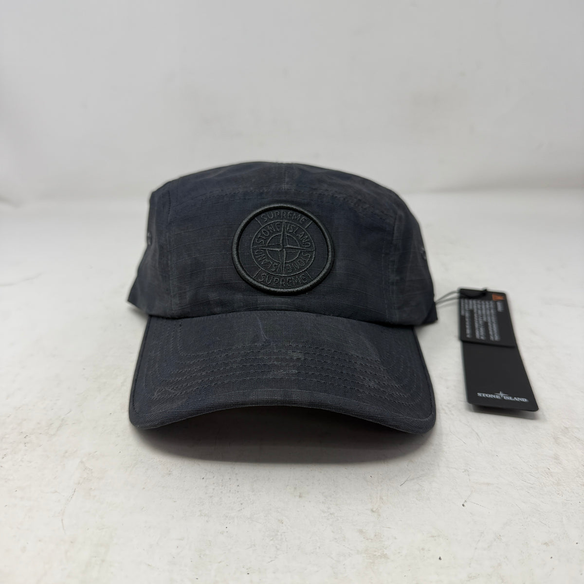 Supreme Stone Island Reactive Ice Camo Ripstop Camp Cap Black