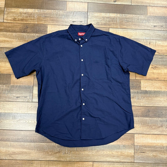Supreme Loose Fit Oxford S/S Shirt (FW26) Navy