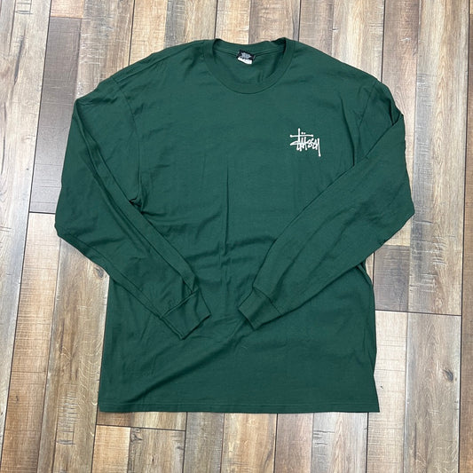 Stussy Basic Long Sleeve Tee Green