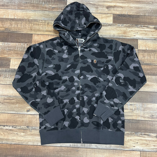 BAPE Color Camo Thermal Full Zip Hoodie Black