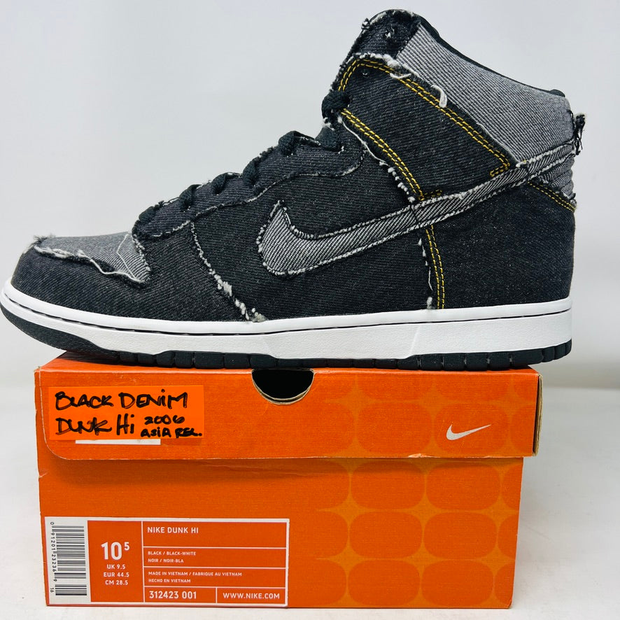 Nike Dunk High Black Denim
