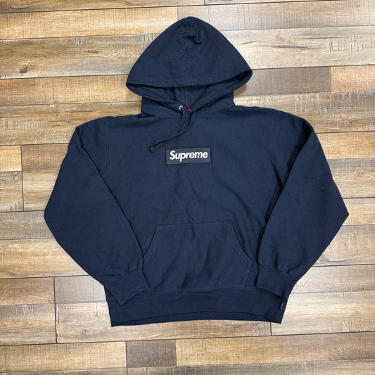Supreme Box Logo Hooded Sweatshirt 'Navy'
