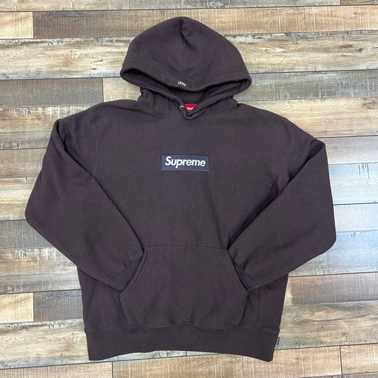 Supreme Box Logo Hooded Sweatshirt Dark Brown
