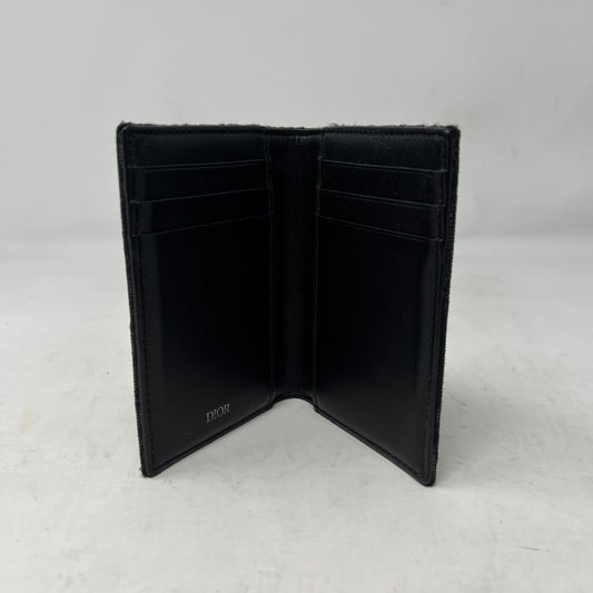Dior Oblique Jacquard Bifold Card Holder Black