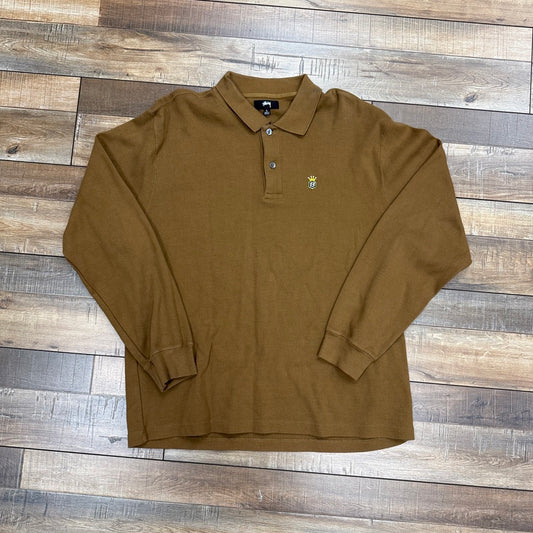 Stussy Long-Sleeve Rib Polo 'Light Brown'
