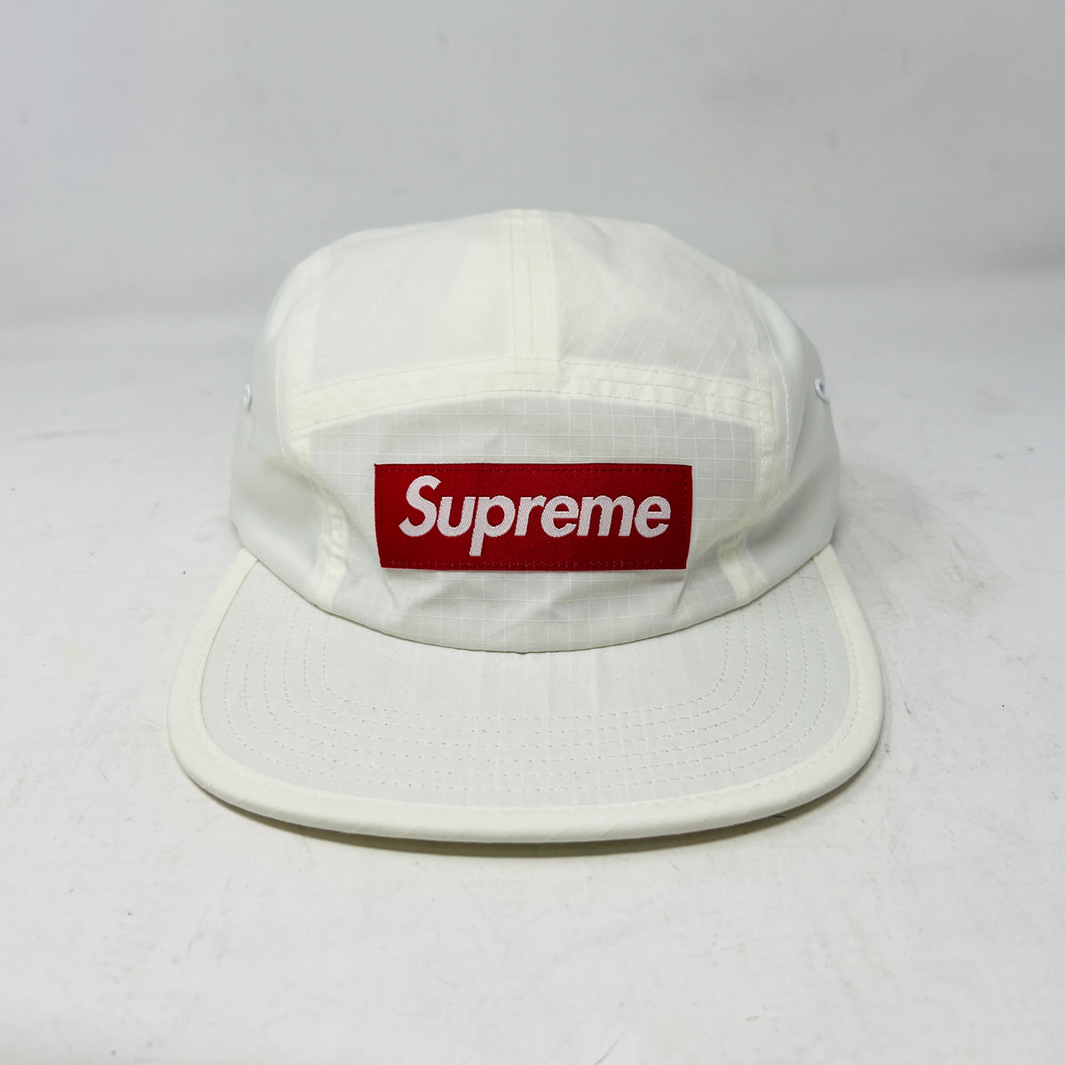 Supreme Waxed Ripstop Camp Cap White