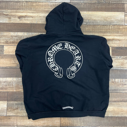 Chrome Hearts Floral Horseshoe Zip Up Hoodie Black