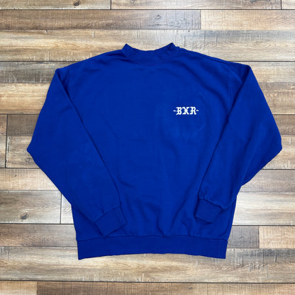 Born X Raised On The Turf Crewneck Royal Blue