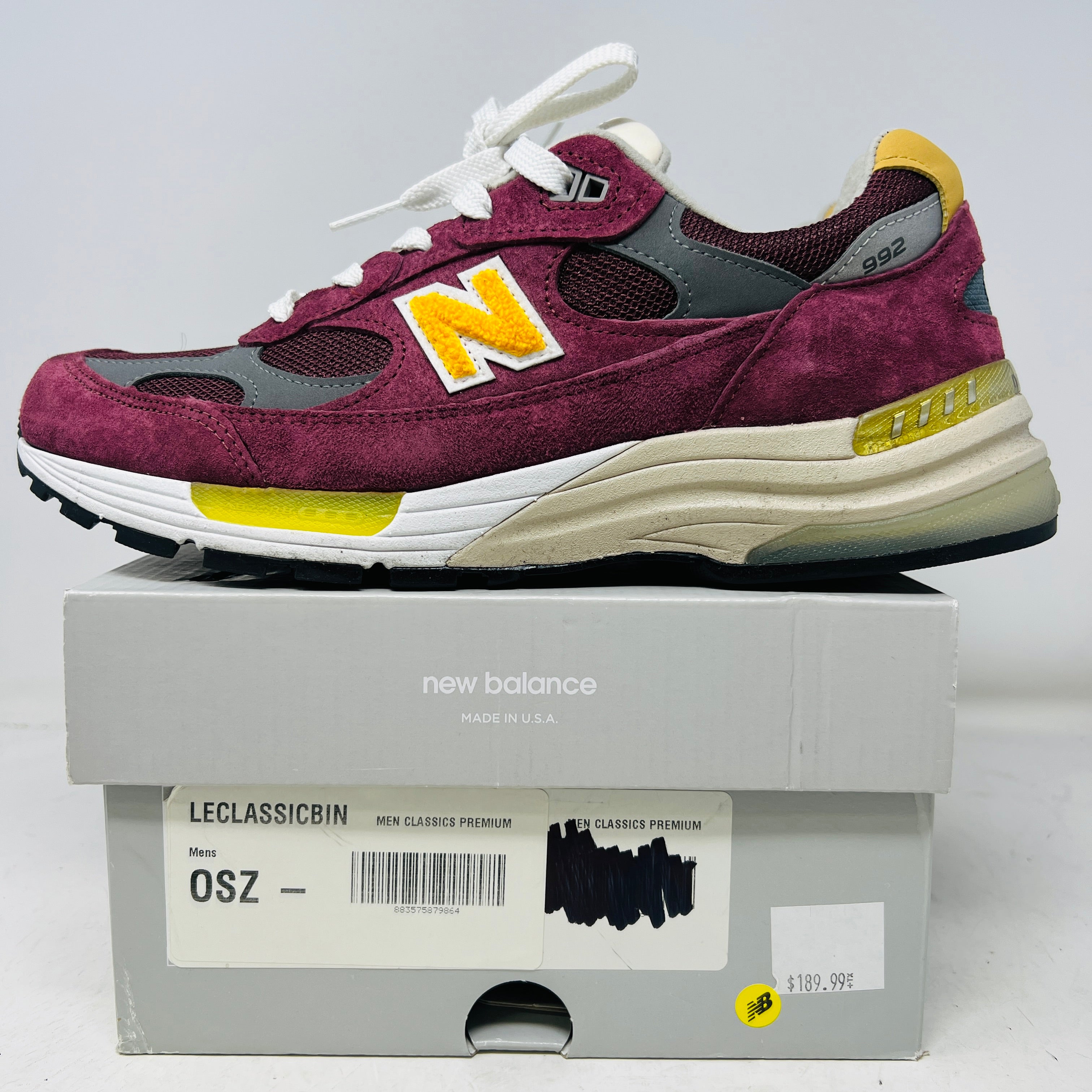 New Balance 992 Burgundy Gold – Holy Ground