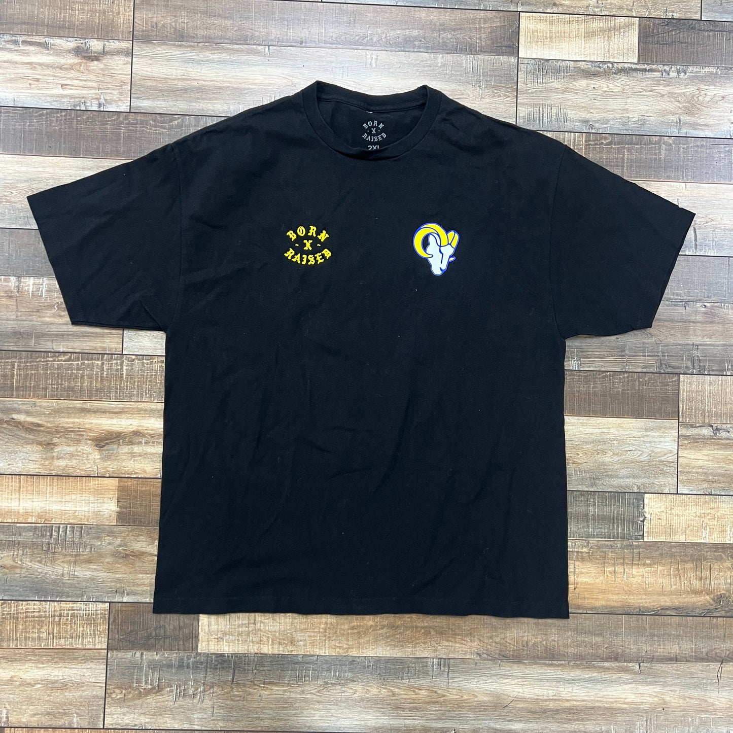Born x Raised Black Los Angeles Rams Tee
