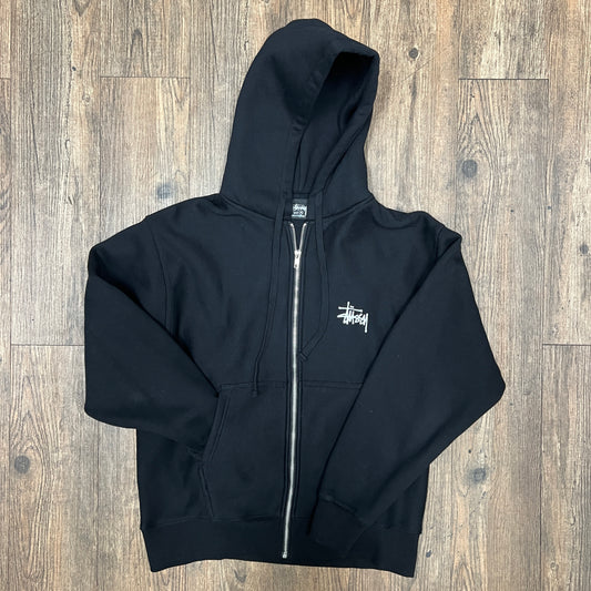 Stussy Stock Logo Zip Hoodie Black