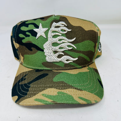 Hellstar Camo Snap-Back Rhinestone