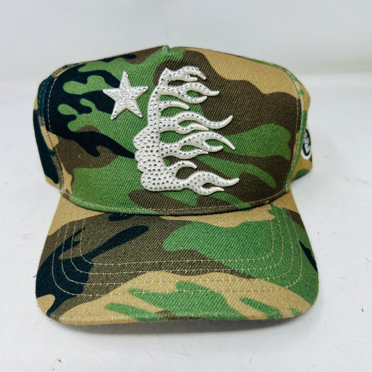 Hellstar Camo Snap-Back Rhinestone