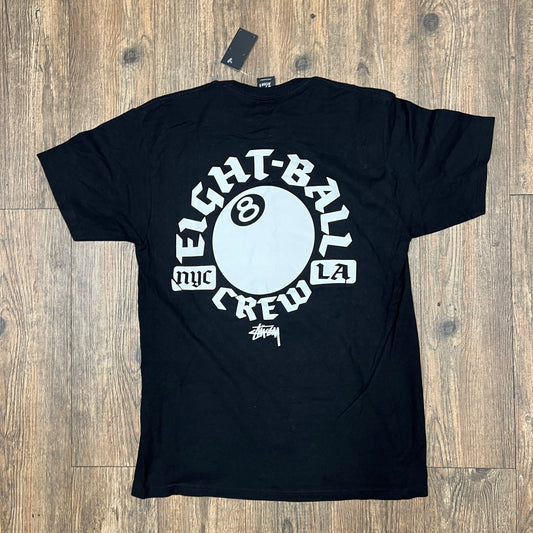 Stussy Eight Ball Crew Tee Black
