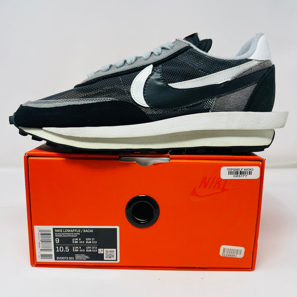 27.5 SACAI x NIKE LDWAFFLE ブラック Nike LD Waffle sacai Black 