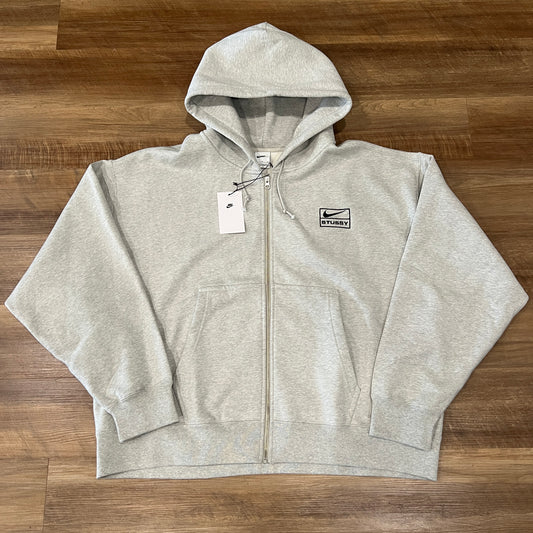 Stussy x Nike Fleece Zip Hoodie Grey Heather