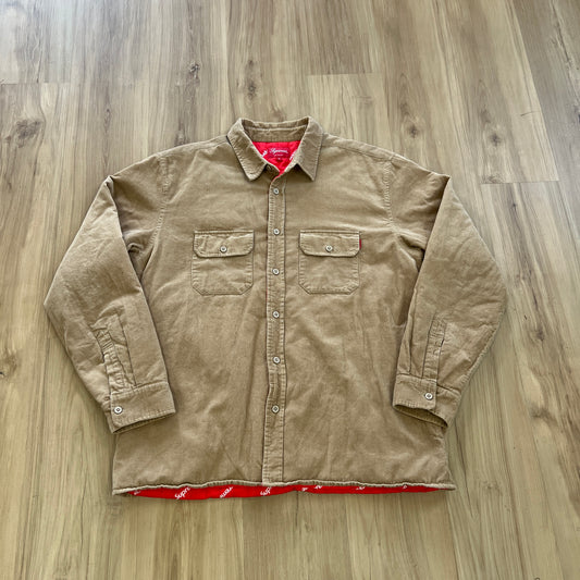 Supreme Corduroy Quilted Shirt Tan