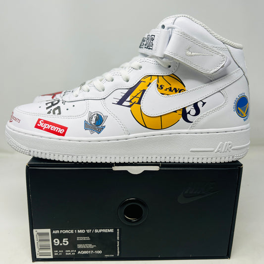 Nike Air Force 1 Mid Supreme NBA White
