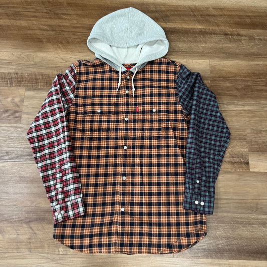 Supreme Multi Plaid Hooded Flannel Button Down Shirt (2014)