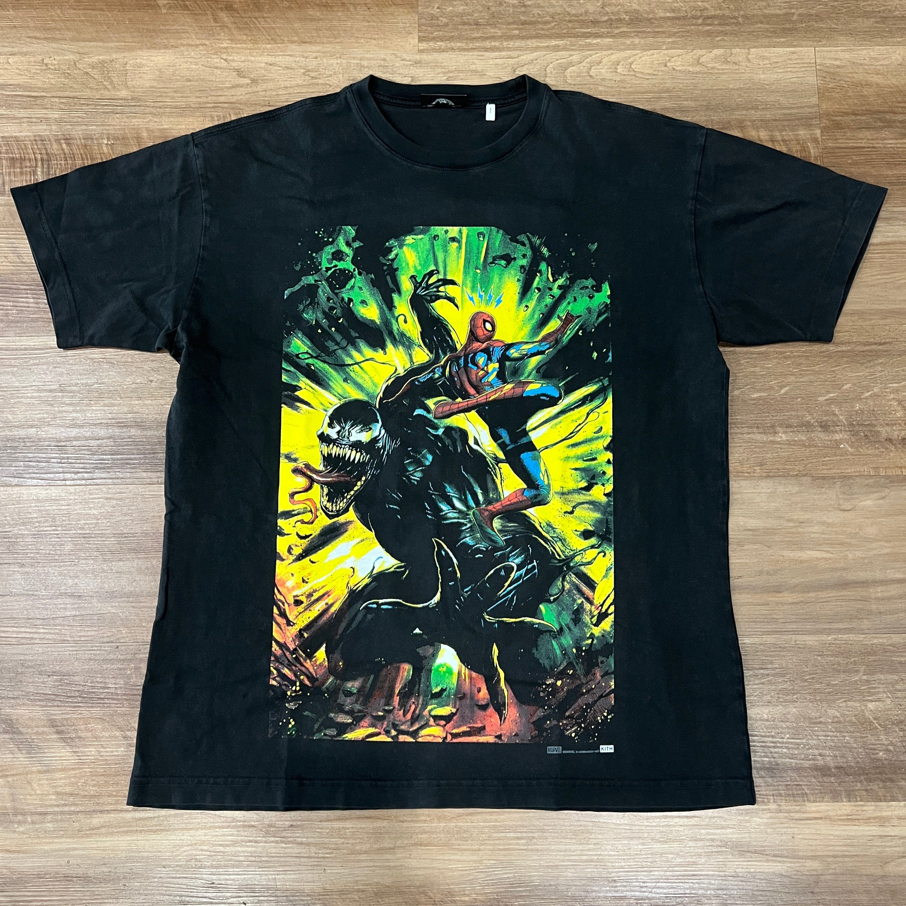 Kith Marvel Spider-Man Venom Battle Vintage Tee Black – Holy Ground