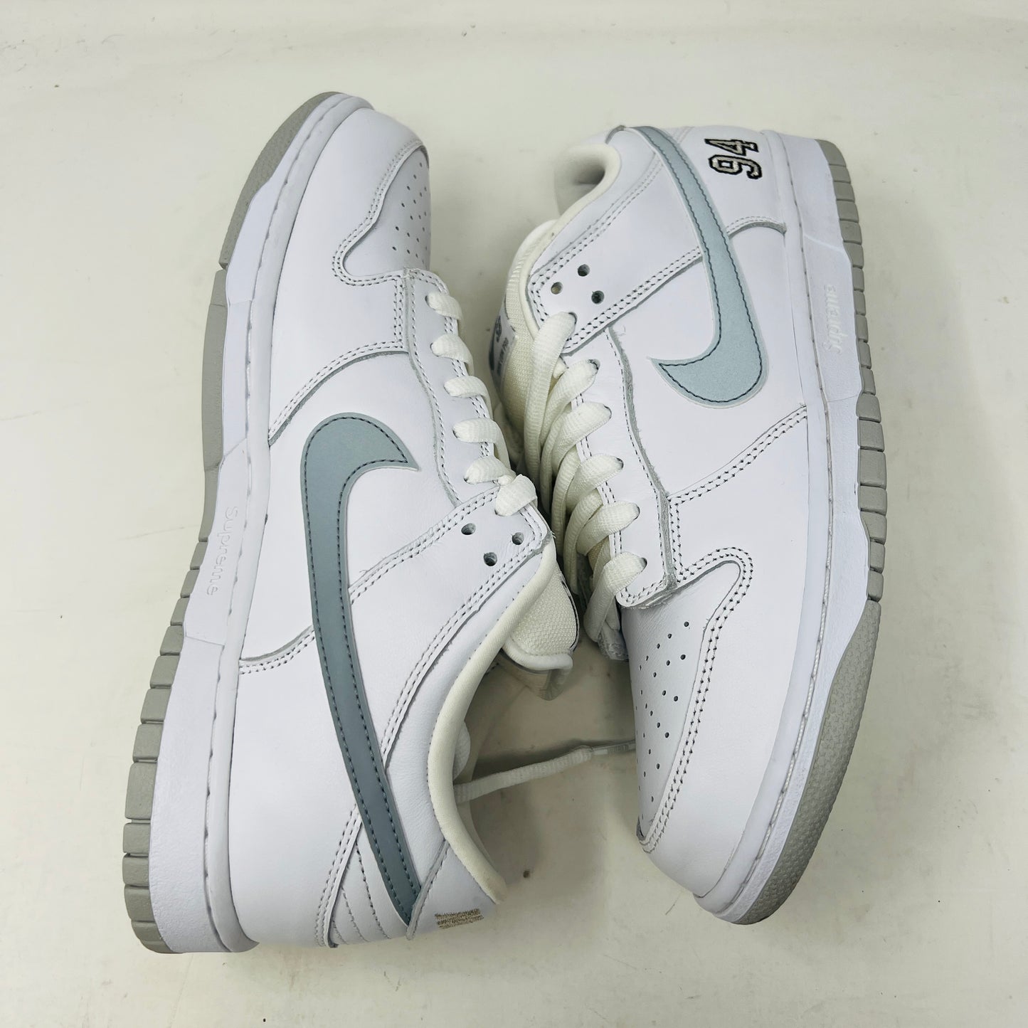 Nike SB Dunk Low Supreme 94 White Metallic Silver