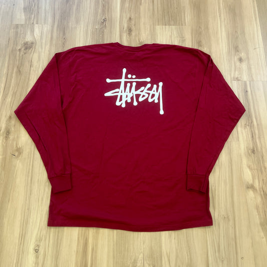 Stüssy Basic Stüssy LS Tee Burgundy