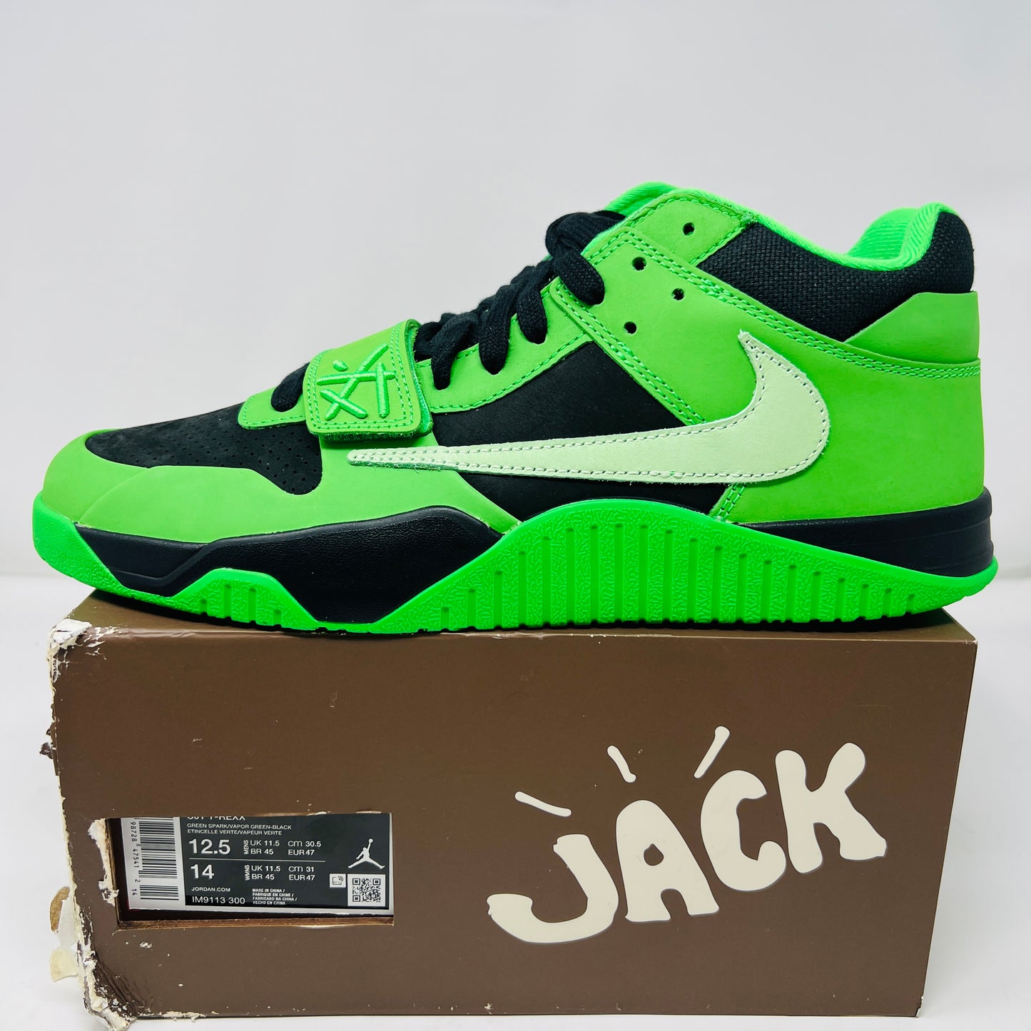 Jordan CJ1 T-Rexx Travis Scott Green Spark