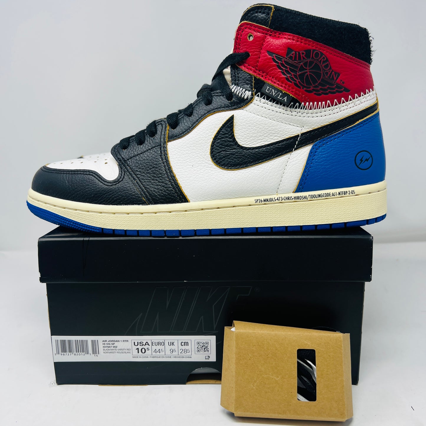 Jordan 1 Retro High OG SP Fragment x Union LA Varsity Red Sport Royal