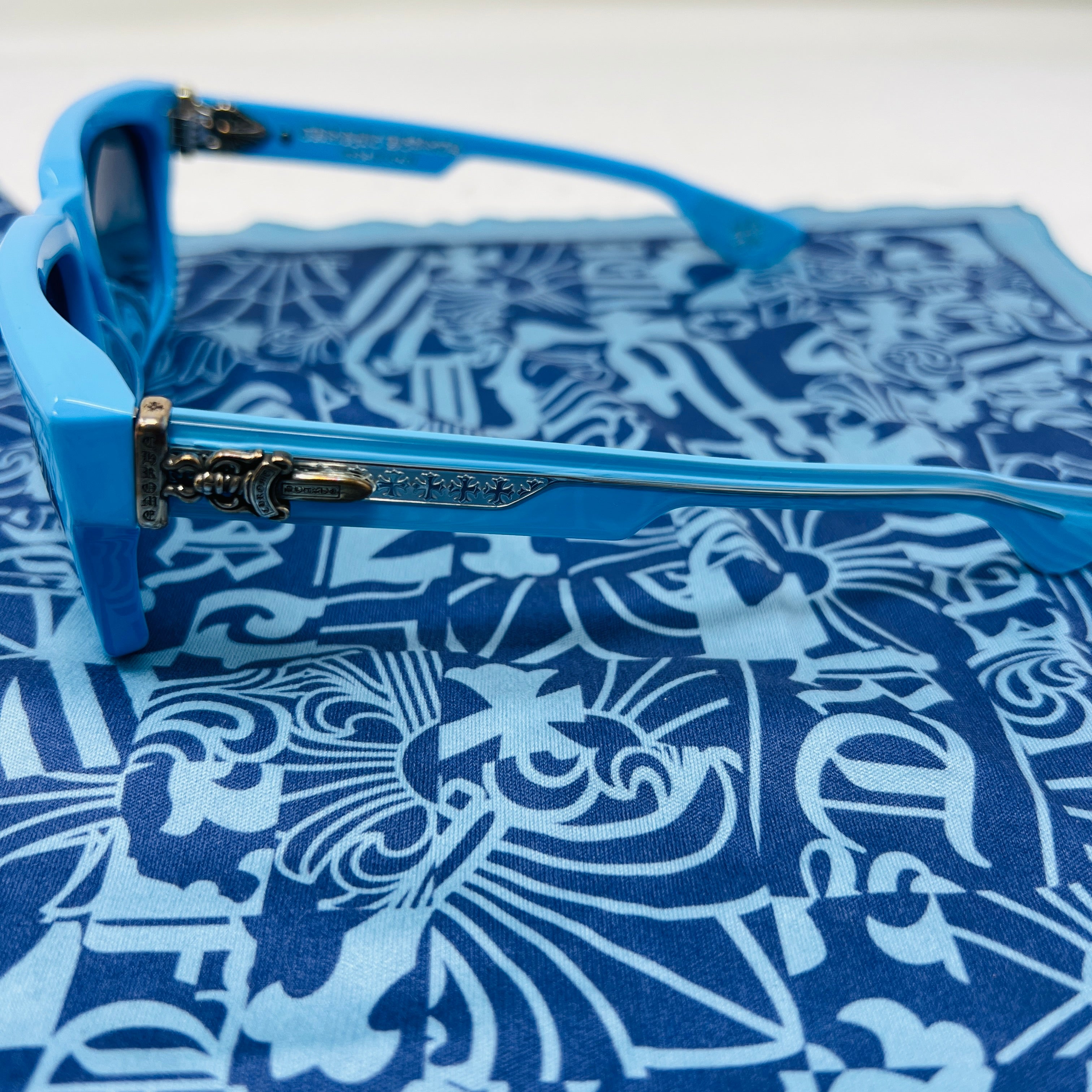 Chrome Hearts Box Officer Sunglasses Blue – Holy Ground
