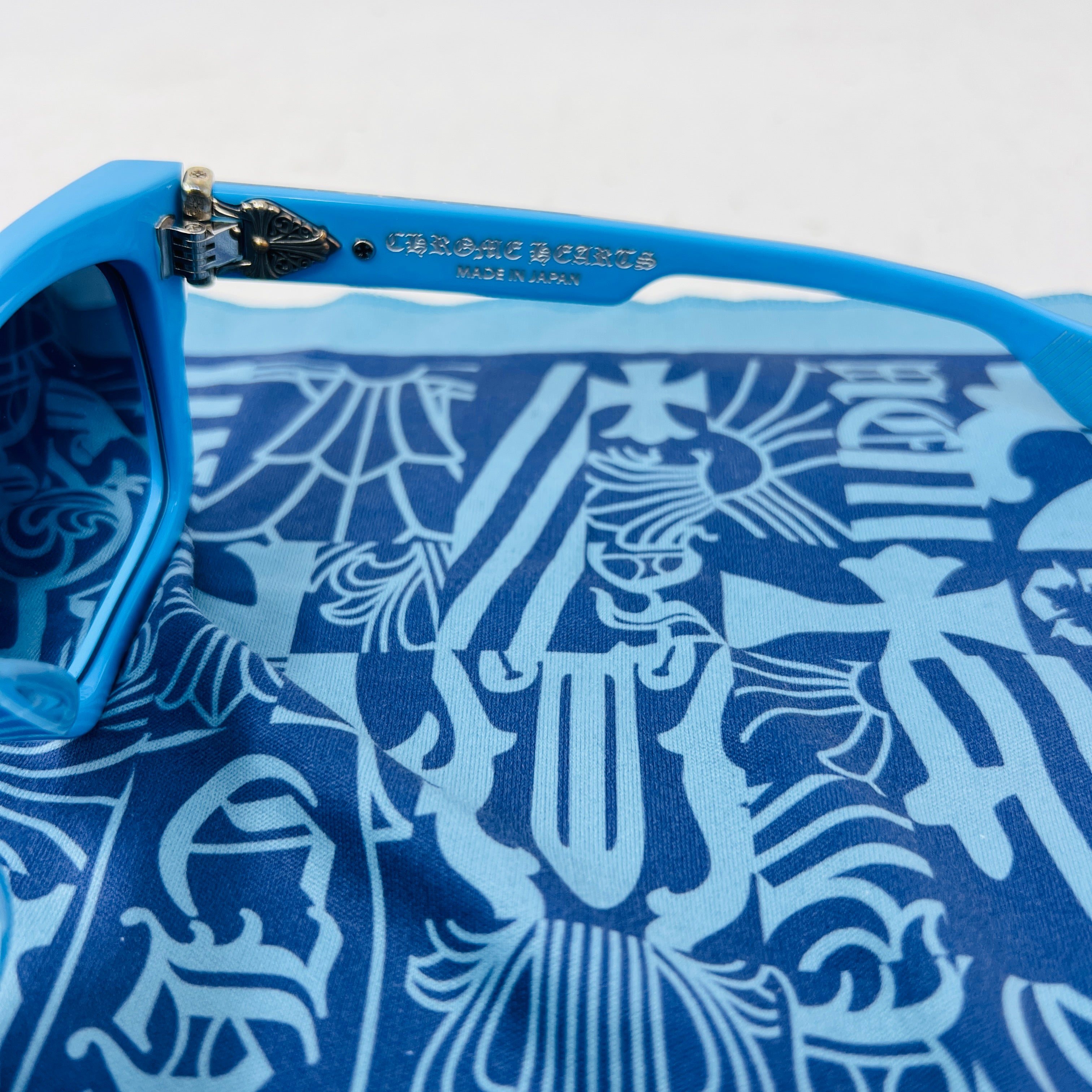 Chrome Hearts Box Officer Sunglasses Blue – Holy Ground