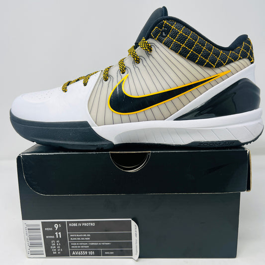 Nike Kobe 4 Protro White Black Del Sol