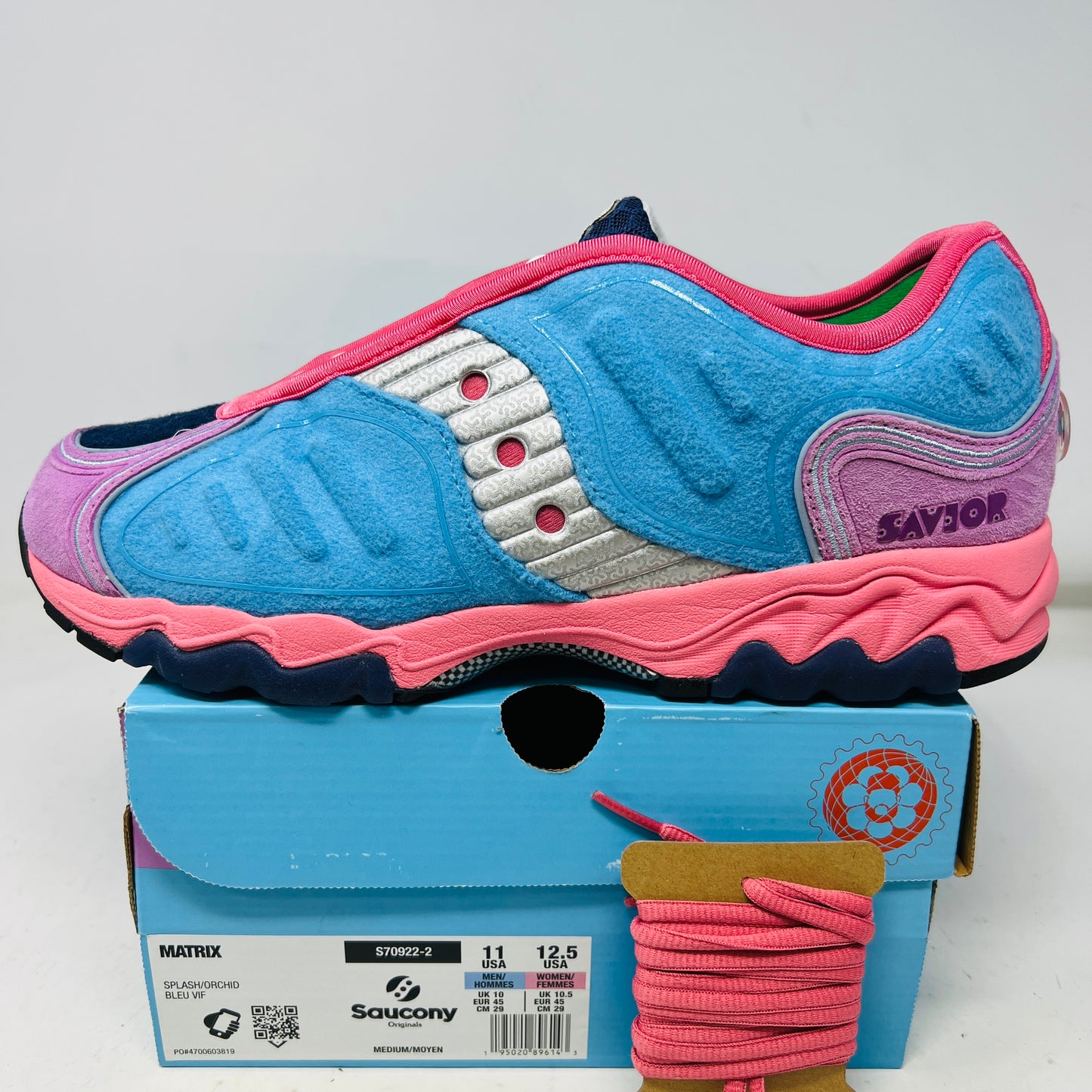 Saucony Matrix Jae Tips No Shoes In The House Blue Pink
