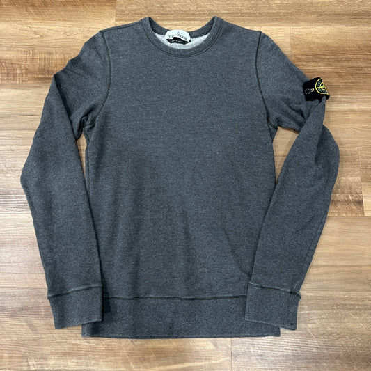 Stone Island Dark Grey Cotton Fleece Crewneck