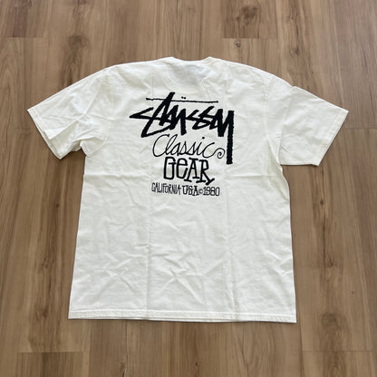Stussy Pigment Dyed Classic Gear Tee White