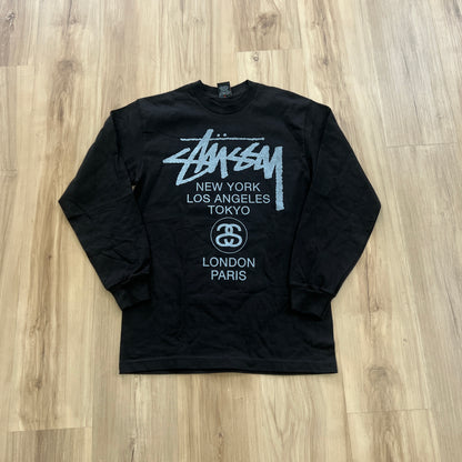 Stussy World Tour Long-Sleeve Tee Black