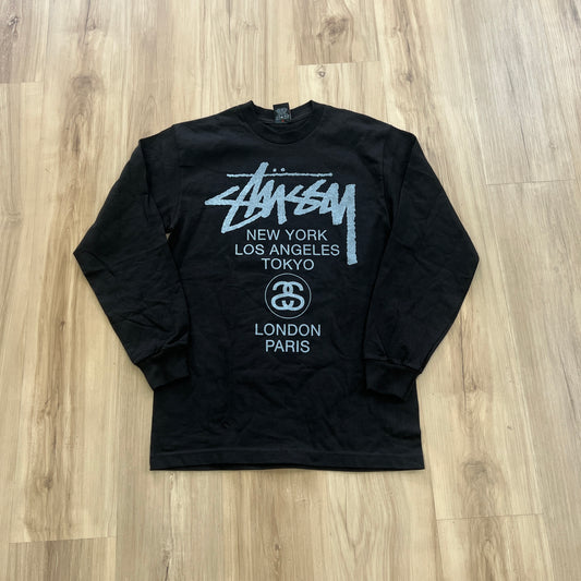 Stussy World Tour Long-Sleeve Tee Black