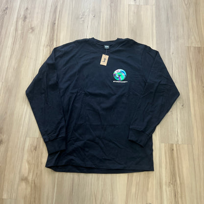 Stussy Iridescent 8 Ball L/S Tee Black
