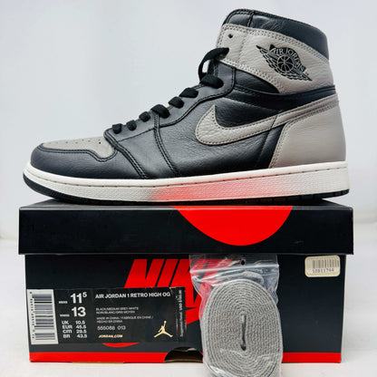 Jordan 1 Retro High Shadow 2018 sneaker with clean uppers, extra laces, and good box condition