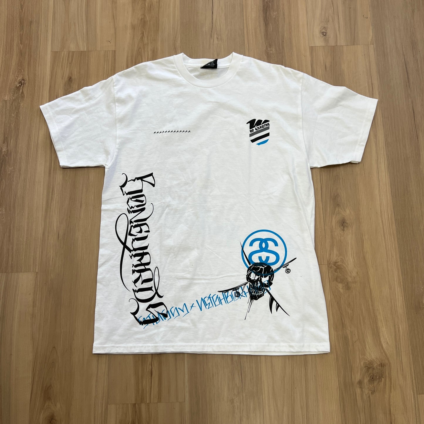 Stussy x Neighborhood Boneyards collection t-shirt White